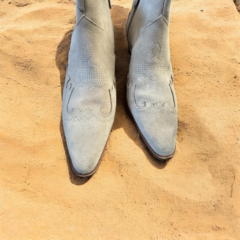 Zara suede cowboy booties, Size 38 (7.5) - Picture 2 of 7